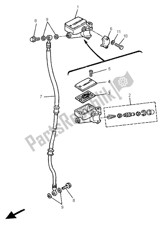 Wszystkie części do Przedni Cylinder G?ówny Yamaha XV 250S 1999