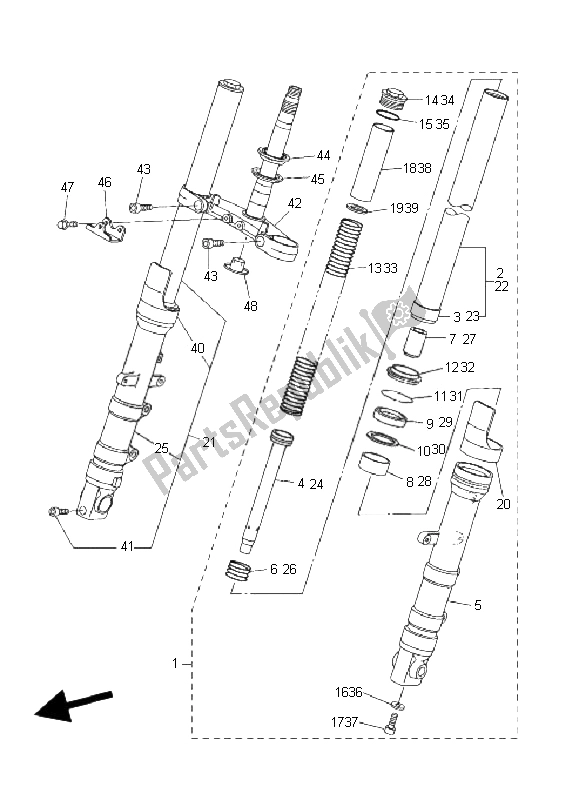 Wszystkie części do Przedni Widelec Yamaha FZ6 NS Fazer 600 2006