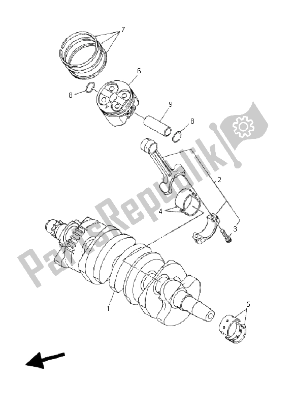 All parts for the Crankshaft & Piston of the Yamaha FZ6 N Fazer 600 2006