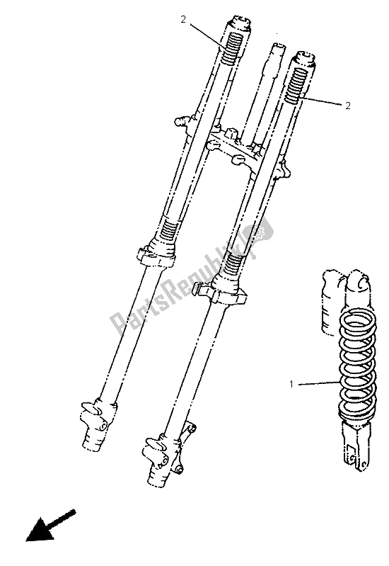 Todas as partes de Alternativo (chassi) do Yamaha YZ 80 LC 1998