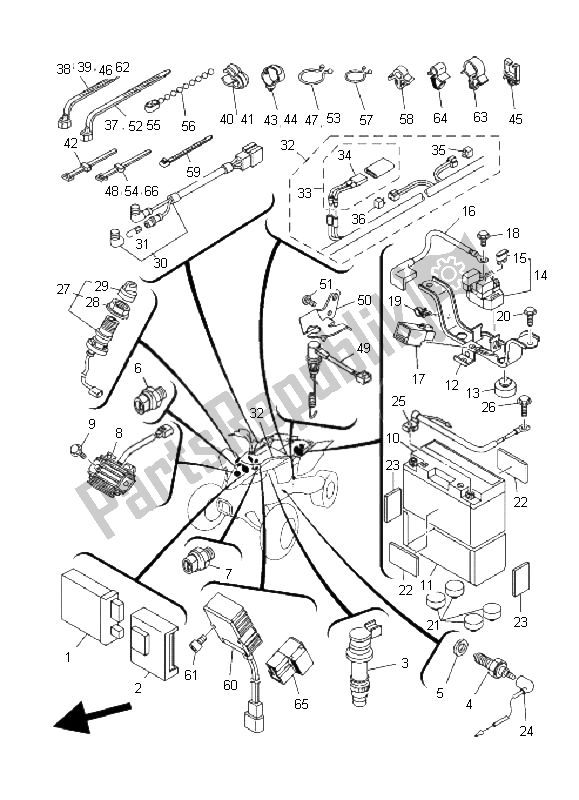 All parts for the Electrical 1 of the Yamaha YFZ 450 SE 2008