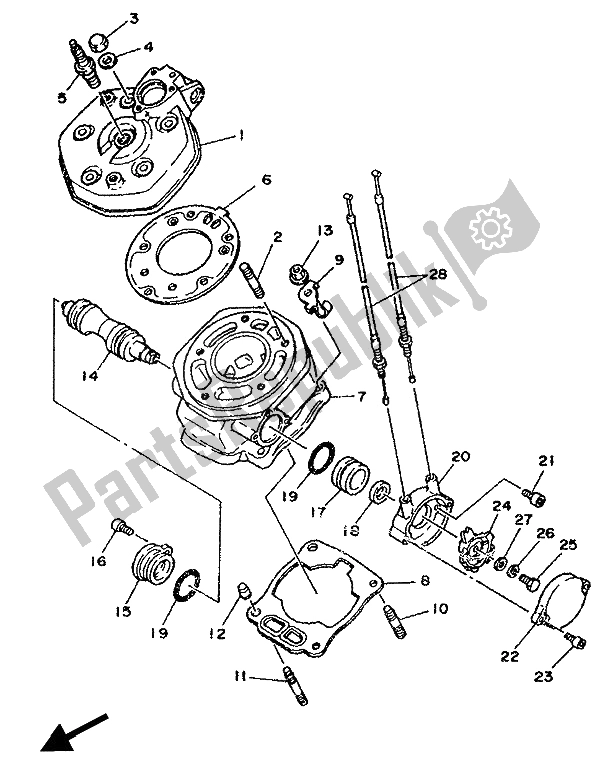 Toutes les pièces pour le Cylindre du Yamaha TZR 125 1990