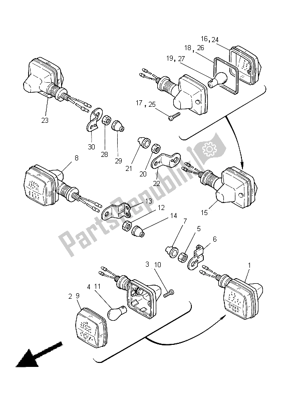 Tutte le parti per il Luce Lampeggiante del Yamaha DT 125 RE 1998