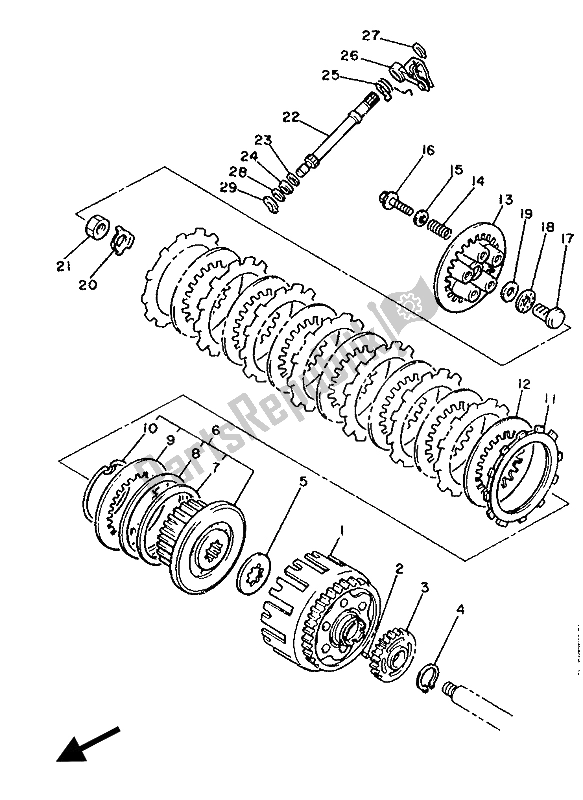 Todas as partes de Embreagem do Yamaha FZ 600 1986