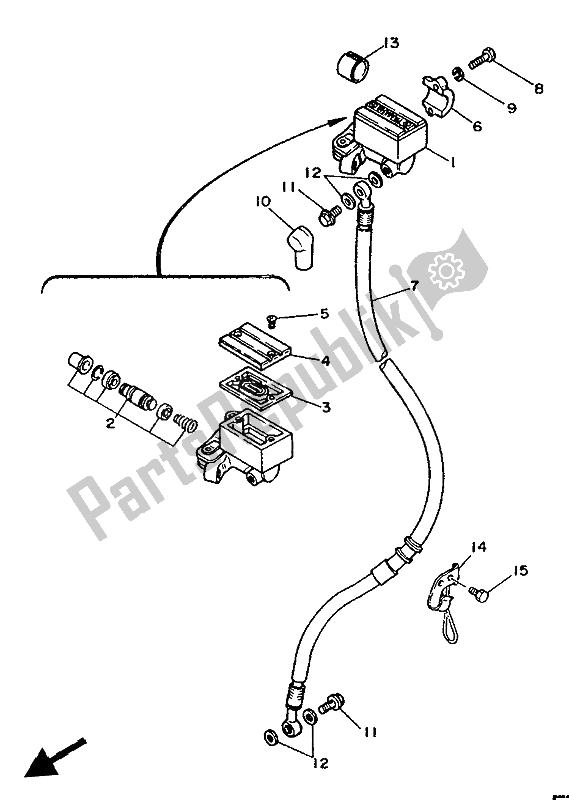 Todas las partes para Cilindro Maestro Delantero de Yamaha XT 350 1992