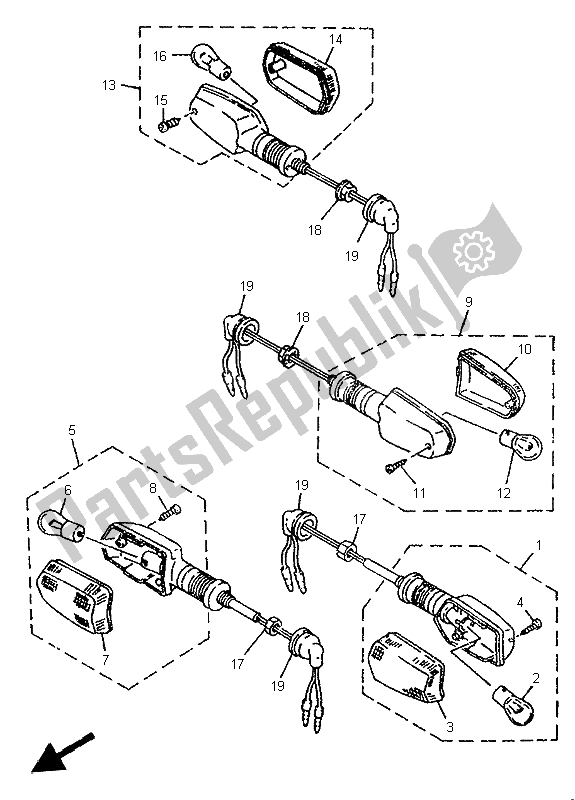 Wszystkie części do ? Wiat? O Migacza Yamaha TDR 125 1999