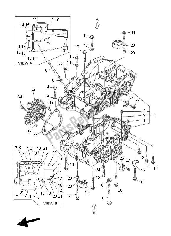 Todas las partes para Caja Del Cigüeñal de Yamaha TDM 900A 2010