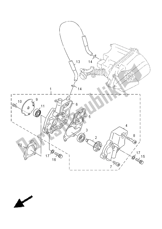 All parts for the Water Pump of the Yamaha NS 50F Aeorox 4 2014