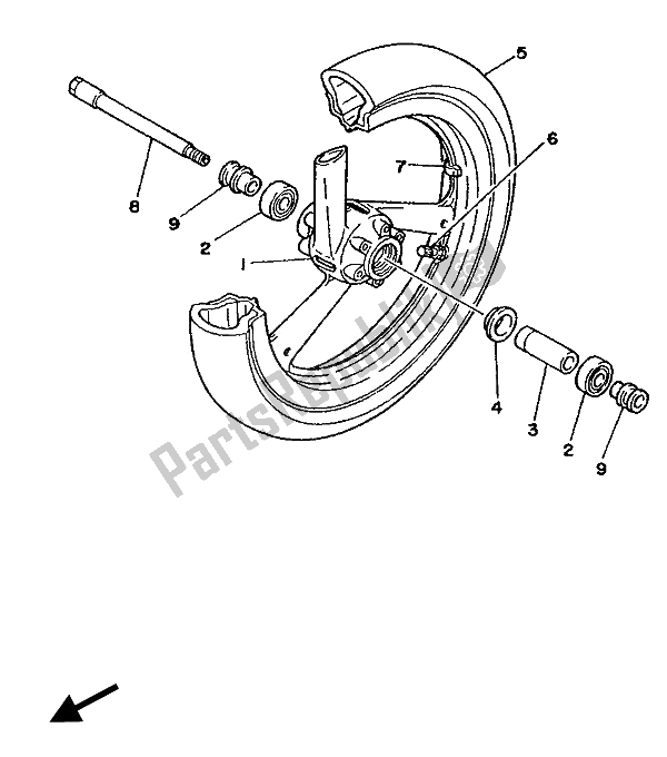 Toutes les pièces pour le Roue Avant du Yamaha TZ 250 1990