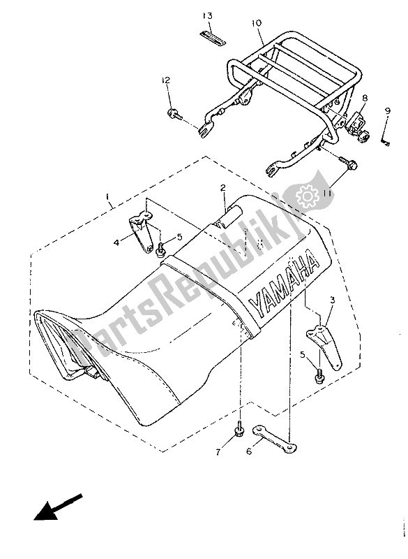 Toutes les pièces pour le Porte-siège du Yamaha XT 600Z Tenere 1988