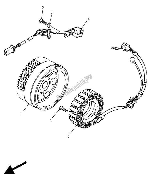 All parts for the Generator of the Yamaha XV 1100 Virago 1998