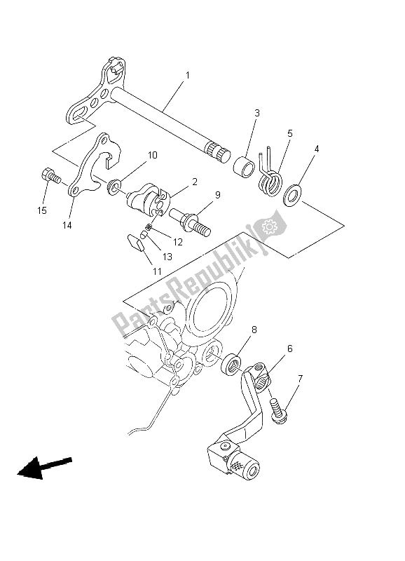 Todas las partes para Eje De Cambio de Yamaha YZ 250 2002