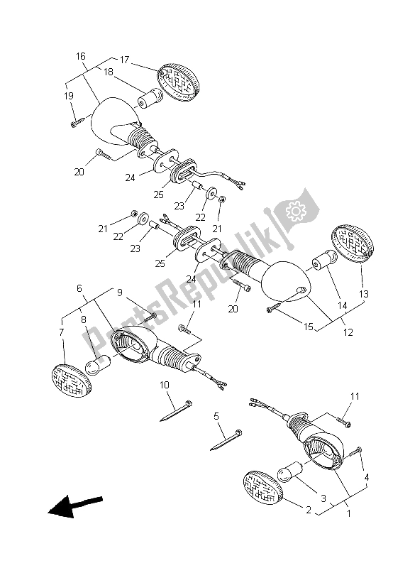 Tutte le parti per il Luce Lampeggiante del Yamaha XT 660R 2004