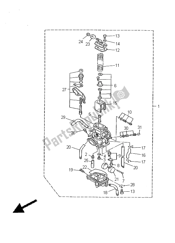 All parts for the Carburetor of the Yamaha DT 125R 2000