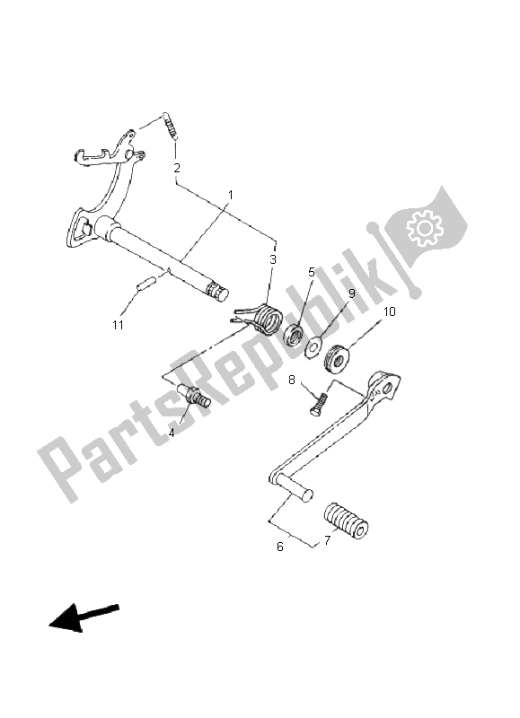 Todas las partes para Eje De Cambio de Yamaha YFM 80R 2006