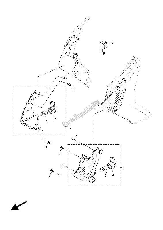 Tutte le parti per il Luce Lampeggiante del Yamaha YP 250R X MAX 2012