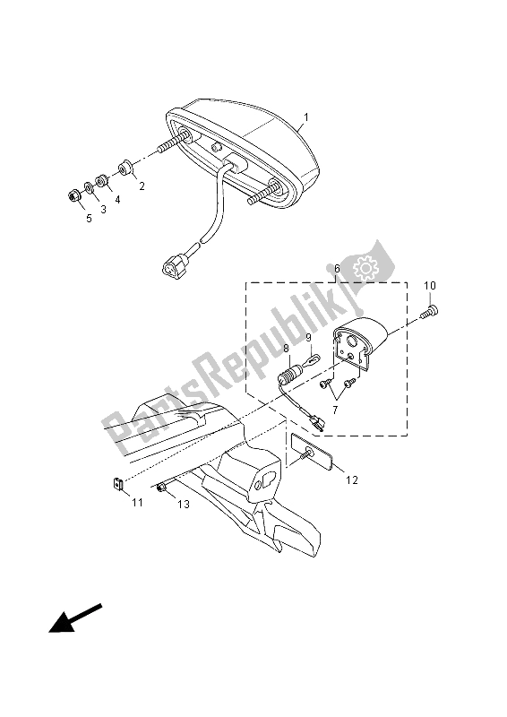 Todas las partes para Luz De La Cola de Yamaha MT 125 2015