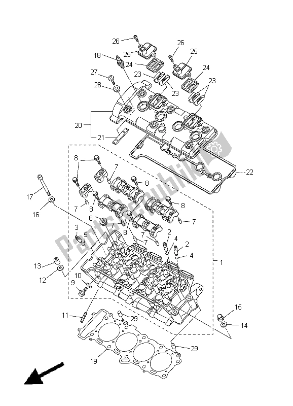 Tutte le parti per il Testata del Yamaha YZF R1 1000 2005