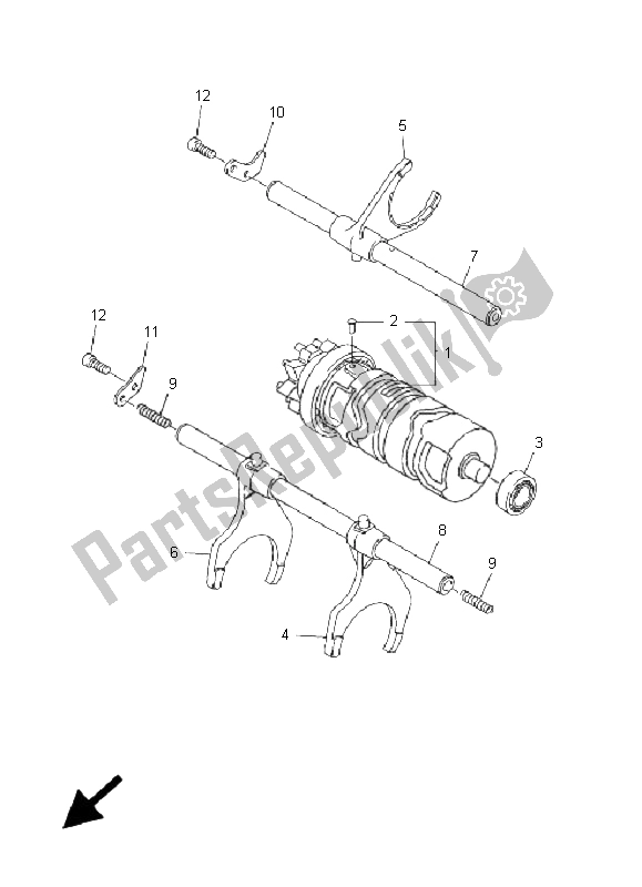 All parts for the Shift Cam & Fork of the Yamaha FZ1 NA Fazer 1000 2008