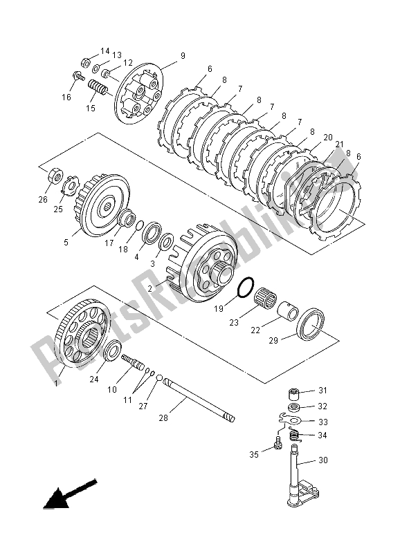 All parts for the Clutch of the Yamaha TZ 125 2000