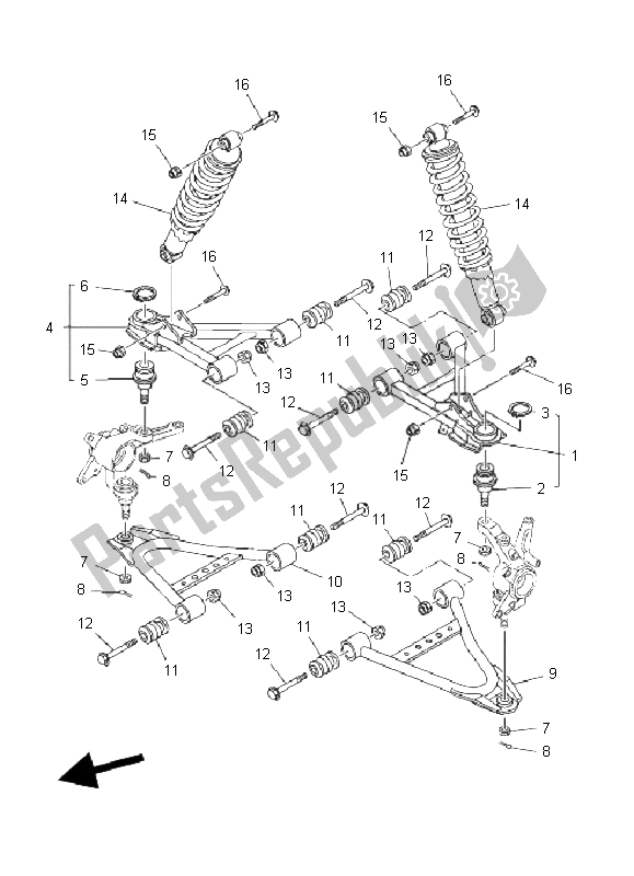 Toutes les pièces pour le Suspension Avant Et Roue du Yamaha YFM 350 Grizzly 2X4 2011