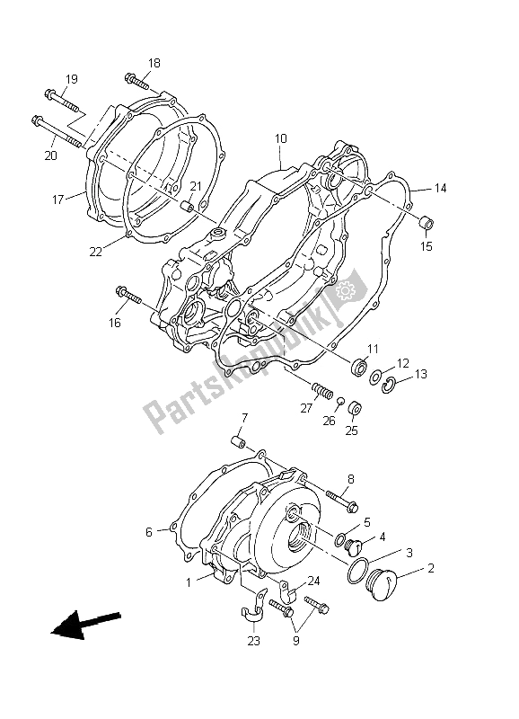 Todas las partes para Tapa Del Cárter 1 de Yamaha YZ 426F 2002