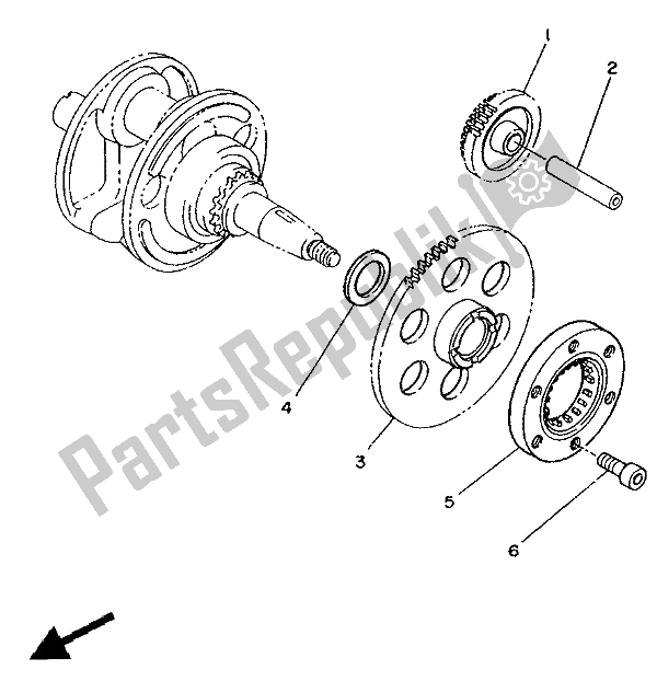 All parts for the Starter Clutch of the Yamaha XV 250 Virago 1992