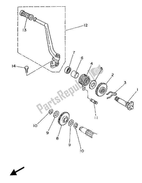 All parts for the Starter of the Yamaha TZR 250 1989