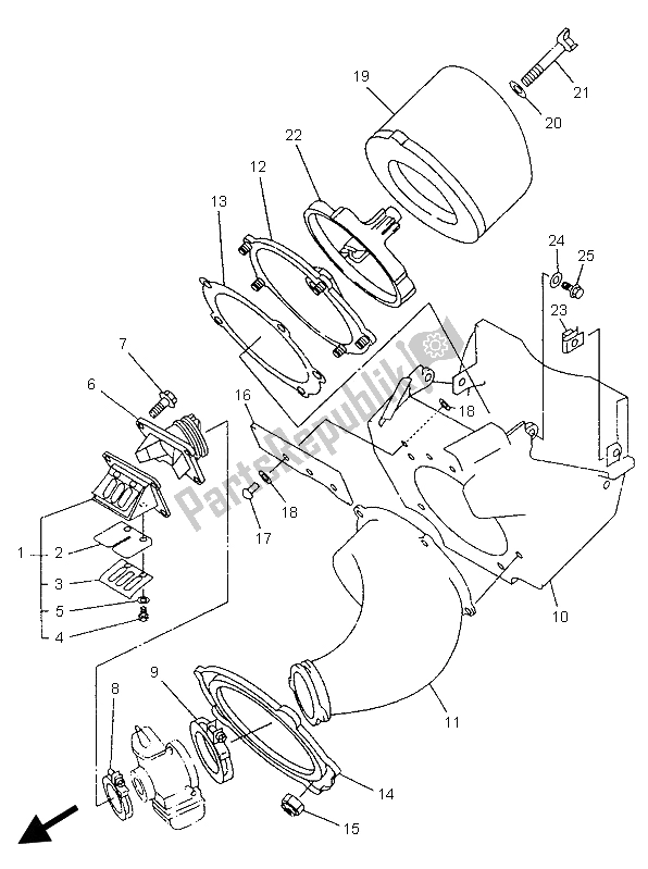 Todas as partes de Ingestão do Yamaha YZ 125 1998