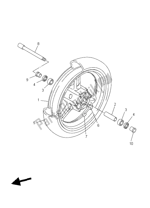 Tutte le parti per il Ruota Anteriore del Yamaha FJR 1300 2004