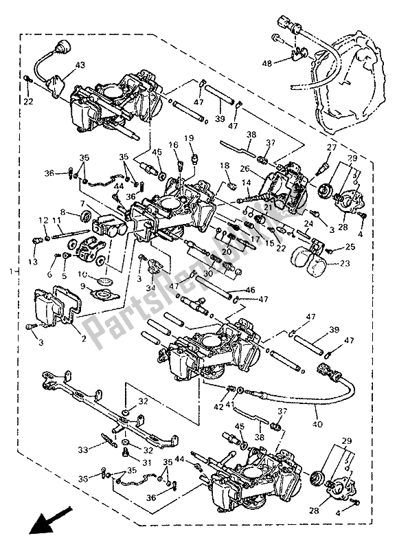 Alle onderdelen voor de Carburator van de Yamaha YZF 750 SP 1993