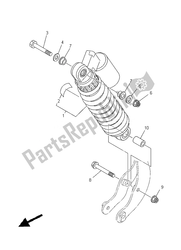 Tutte le parti per il Sospensione Posteriore del Yamaha YFM 350R Raptor 2013