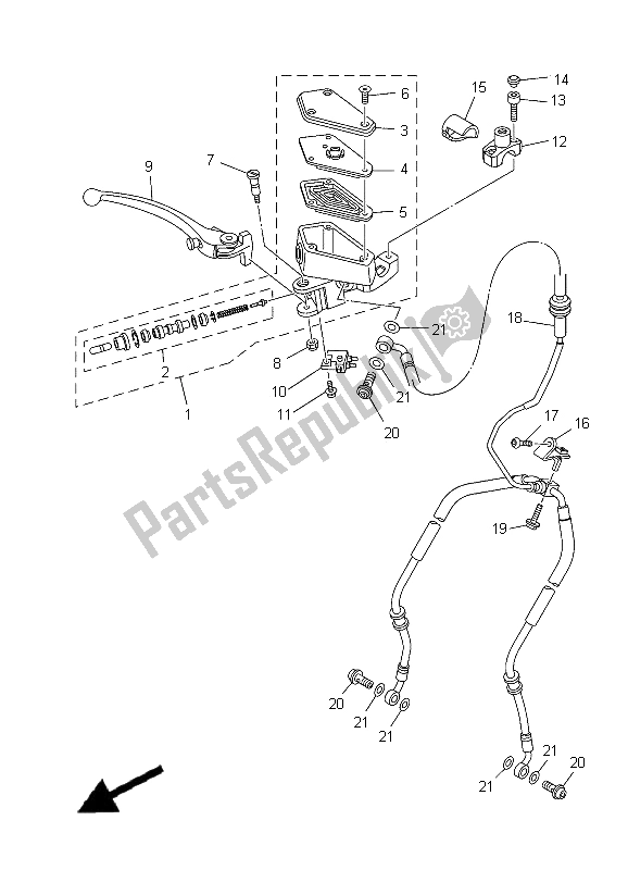 All parts for the Front Master Cylinder of the Yamaha MT 01S 1670 2009