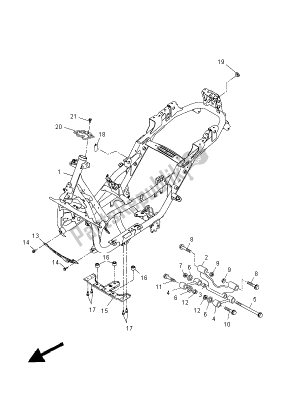 Todas las partes para Marco de Yamaha YP 125R 2014