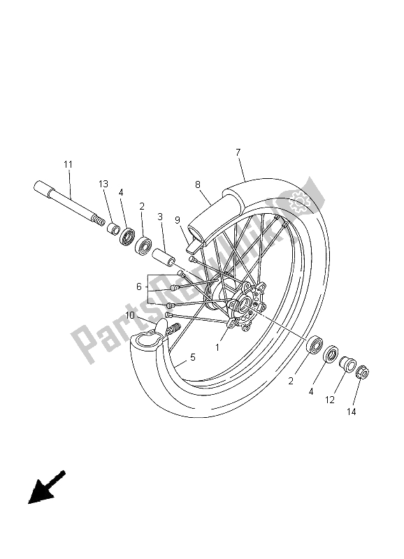 Toutes les pièces pour le Roue Avant du Yamaha YZ 125 2005