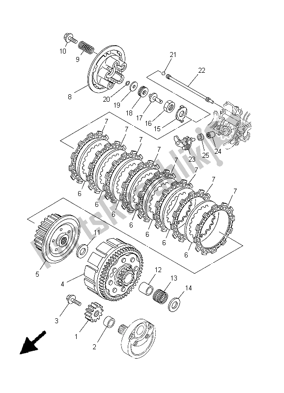 Todas las partes para Embrague de Yamaha YZ 125 2005