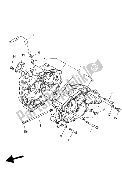 All parts for the Crankcase of the Yamaha YFM 80 Grizzly 2006