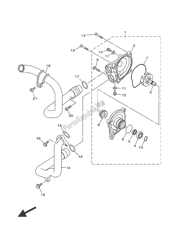 Tutte le parti per il Pompa Dell'acqua del Yamaha MT 10 1000 2016