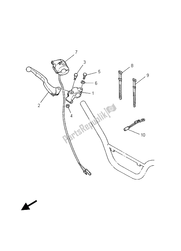 All parts for the Handle Switch & Lever of the Yamaha PW 80 2003