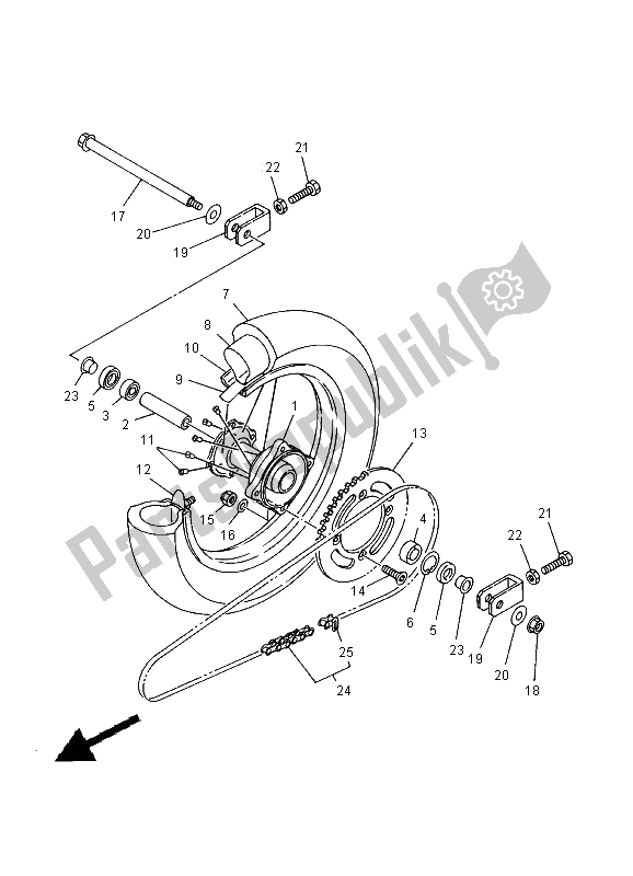 Wszystkie części do Tylne Ko? O Yamaha YZ 80 SW LW 2000