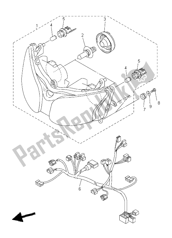 Toutes les pièces pour le Phare du Yamaha FJR 1300A 2004