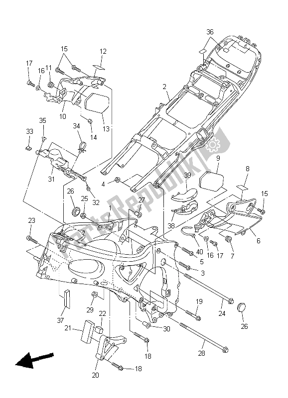 Tutte le parti per il Telaio del Yamaha YZF R6 600 2004