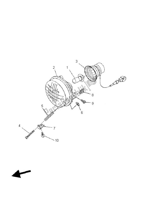 Alle onderdelen voor de Koplamp van de Yamaha YFM 660F Grizzly 2007