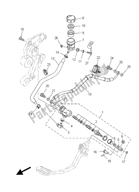 Wszystkie części do Tylny Cylinder G?ówny Yamaha MT 09 900 2015