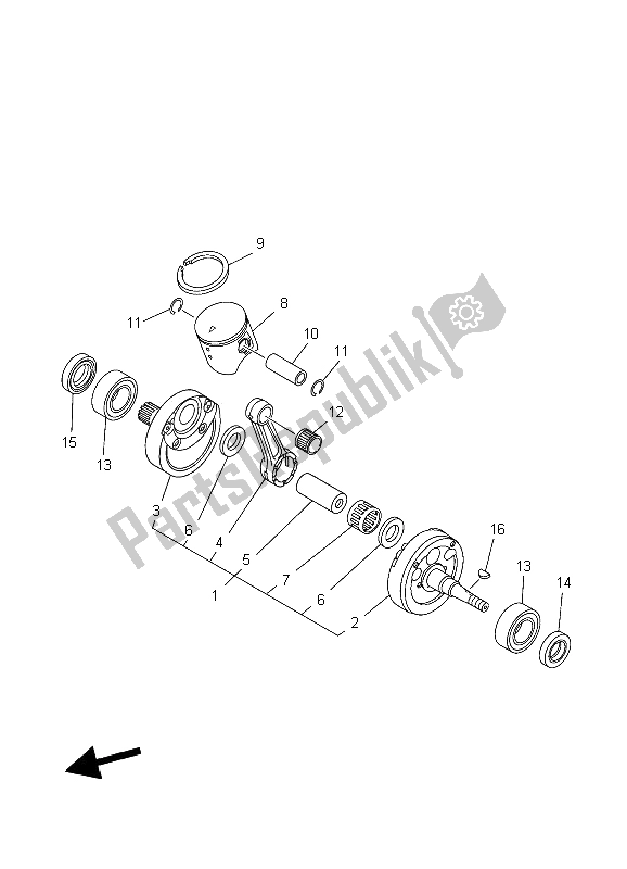 Todas las partes para Cigüeñal Y Pistón de Yamaha YZ 125 2006