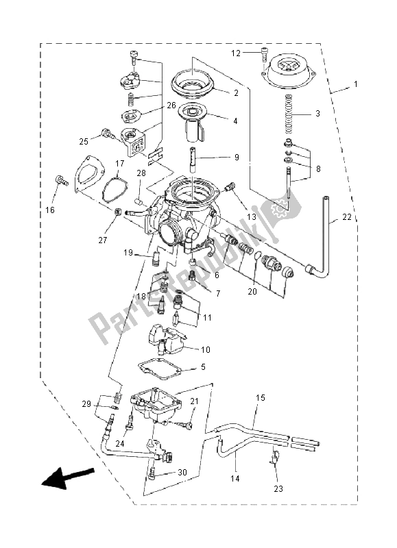 Todas las partes para Carburador de Yamaha YFM 600F Grizzly 4X4 2000