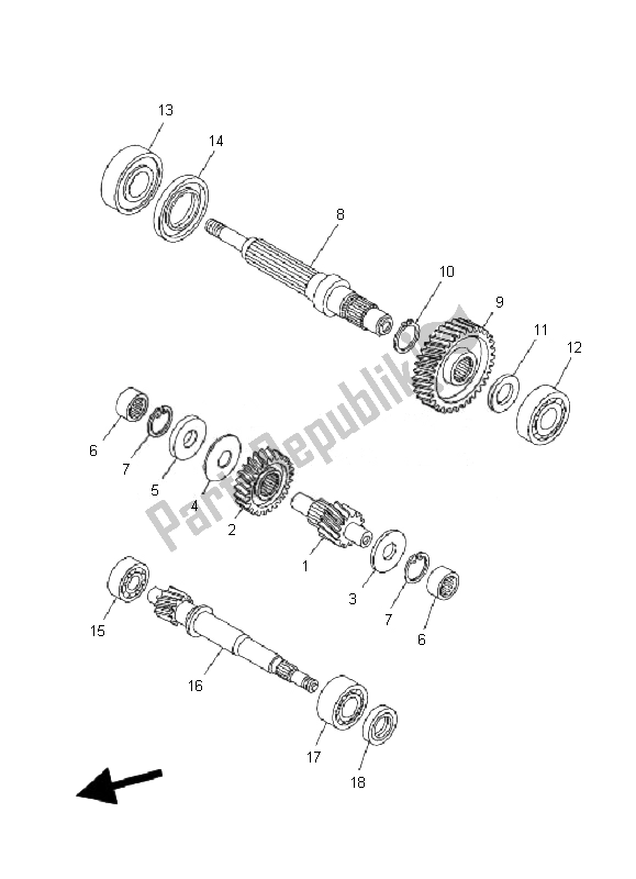 All parts for the Transmission of the Yamaha YP 400A Majesty 2010