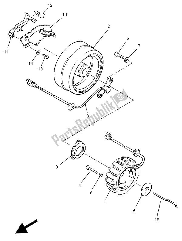 All parts for the Generator of the Yamaha V MAX 12 1200 1999