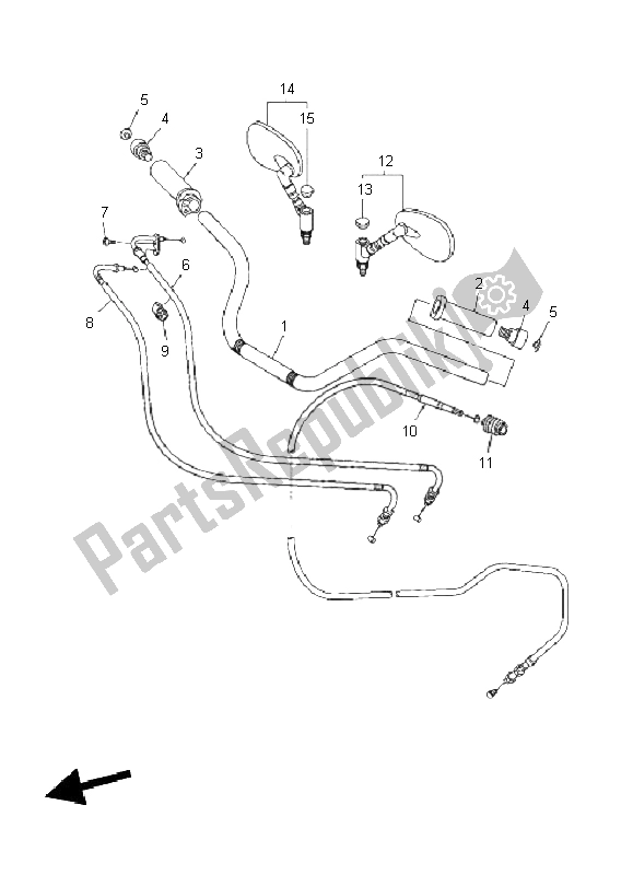 All parts for the Steering Handle & Cable of the Yamaha XVS 950A 2011