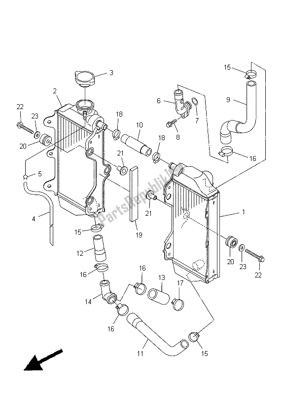 Todas las partes para Radiador Y Manguera de Yamaha YZ 250F 2012